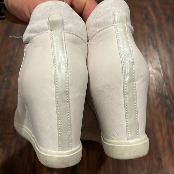 geox eleni wedge sneaker white Italian leather Euro size 40 US  size 8.5 in EUC - Picture 8 of 13